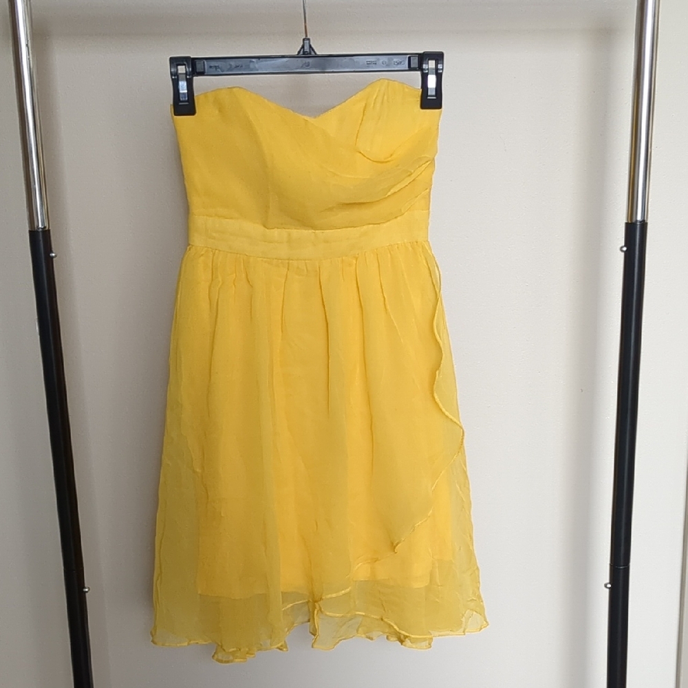 Traffic People yellow strapless empire dress